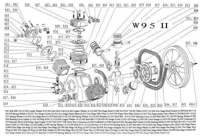Головка цилиндра ВД 005W95II для поршневого блока W95-10 (10 бар) за 6 891 руб